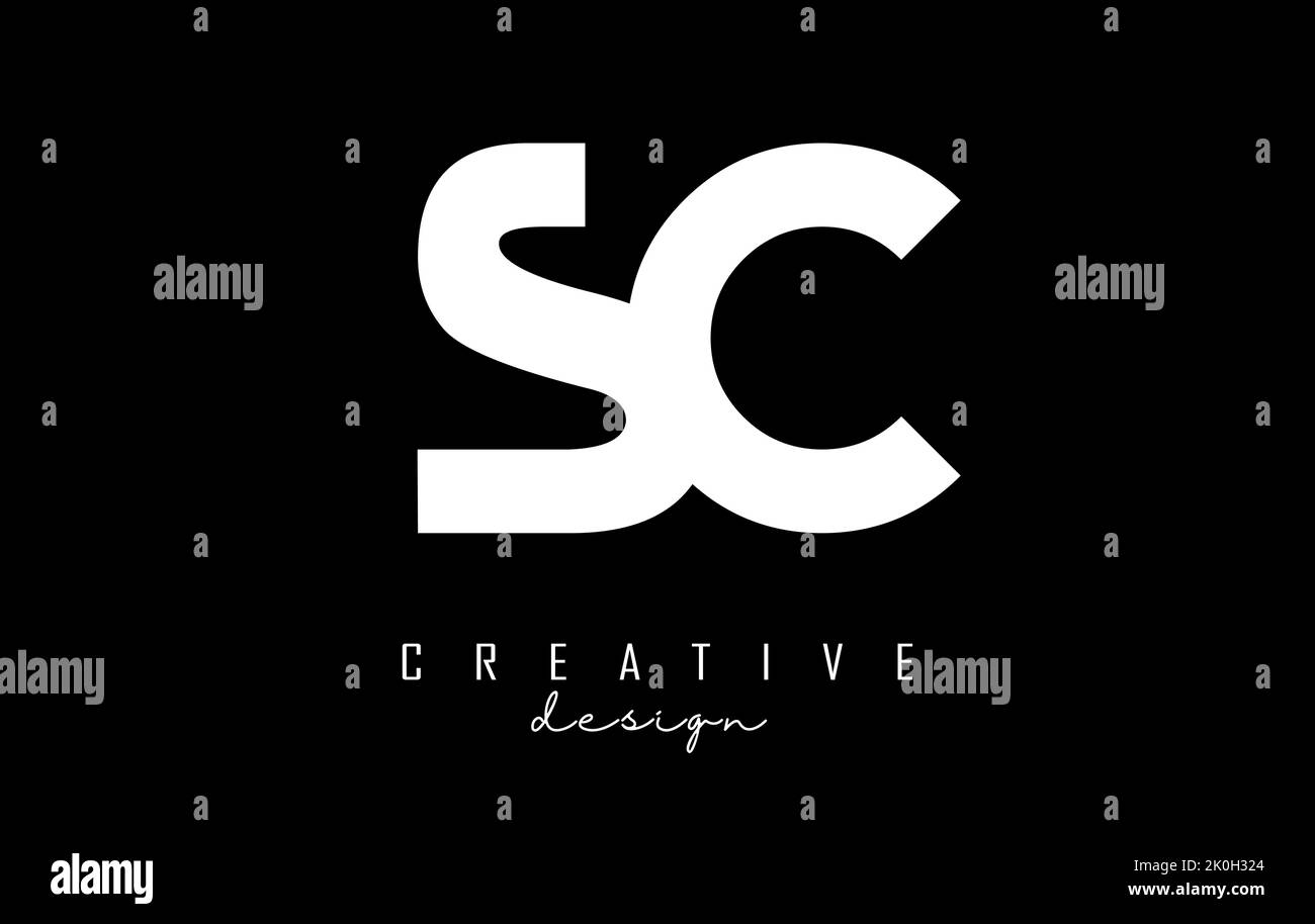 Piccolo logo SC s c con design minimalista. Lettere dal design elegante, semplice e a due lettere. Illustrazione vettoriale creativa con lettere. Illustrazione Vettoriale
