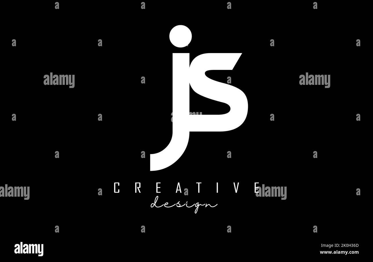 Piccolo logo JS j s dal design minimalista. Lettere dal design elegante, semplice e a due lettere. Illustrazione vettoriale creativa con lettere. Illustrazione Vettoriale