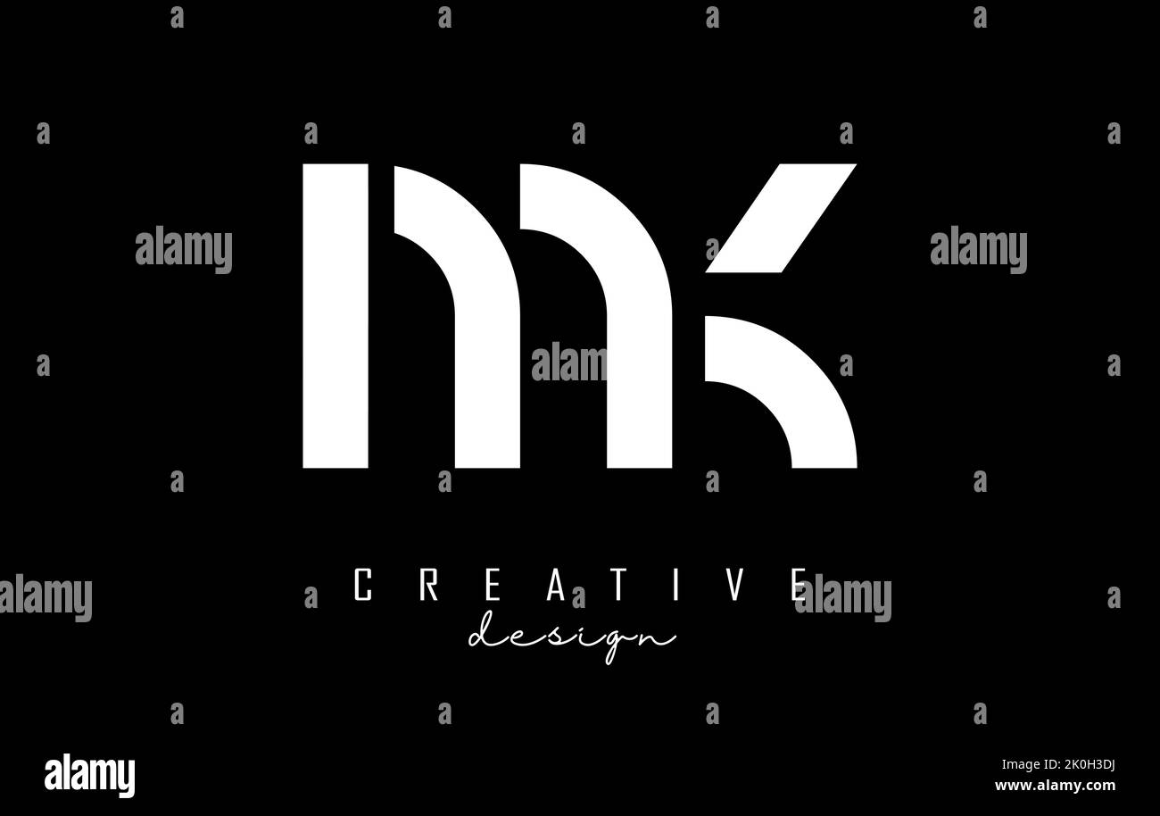 Piccolo logo mk m k a lettere dal design minimalista. Lettere dal design elegante, semplice e a due lettere. Illustrazione vettoriale creativa con lettere. Illustrazione Vettoriale
