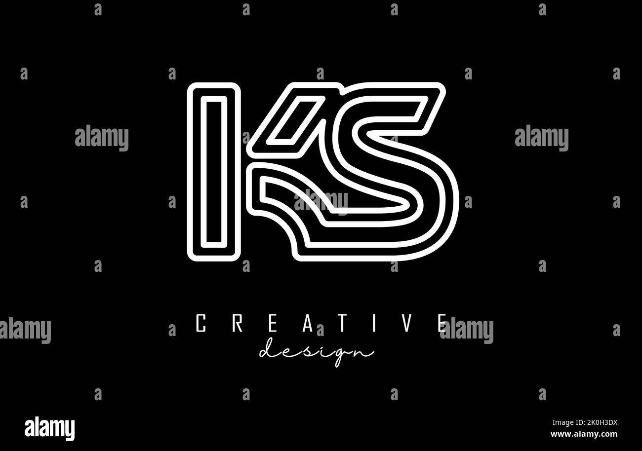 Lettere di contorno con il logo KS k s dal design minimalista. Lettere dal design elegante, semplice e a due lettere. Illustrazione vettoriale creativa con lettere. Illustrazione Vettoriale