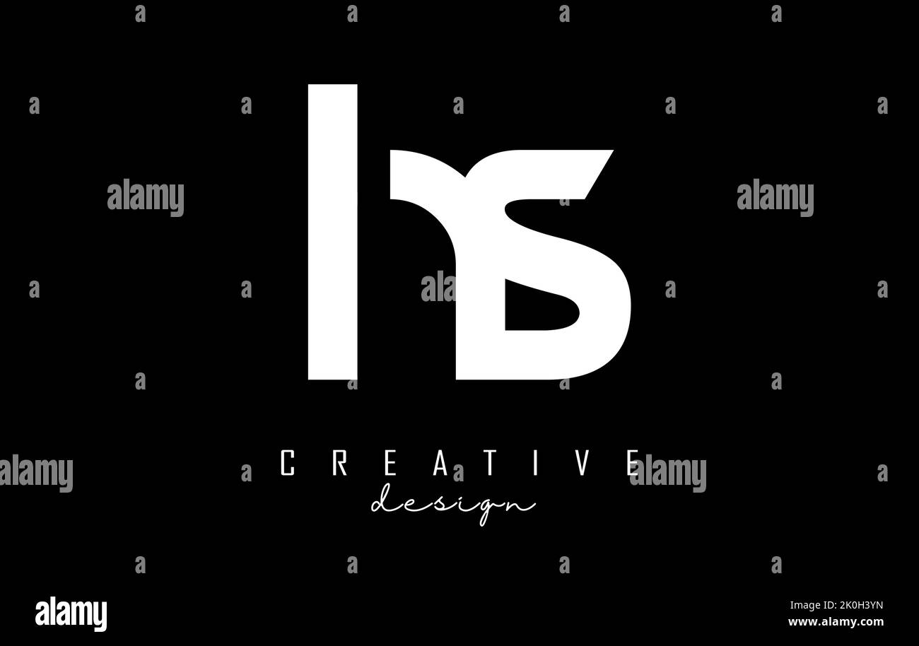 Piccolo logo HS h s con un design minimalista. Lettere dal design elegante, semplice e a due lettere. Illustrazione vettoriale creativa con lettere. Illustrazione Vettoriale