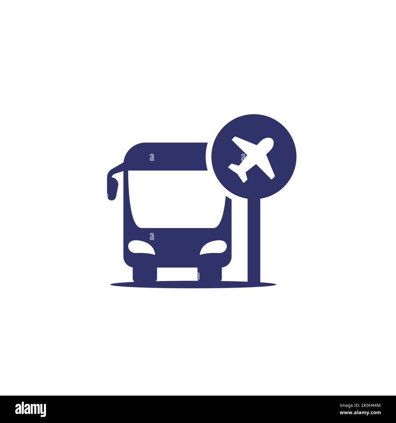 trasferimento in autobus per l'aeroporto icon in bianco Illustrazione Vettoriale