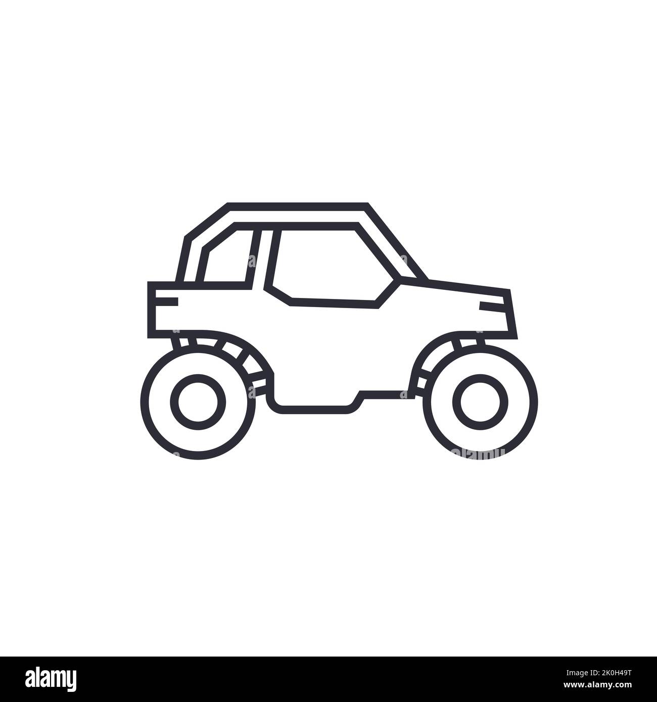 Icona UTV, vettore linea buggy car Illustrazione Vettoriale