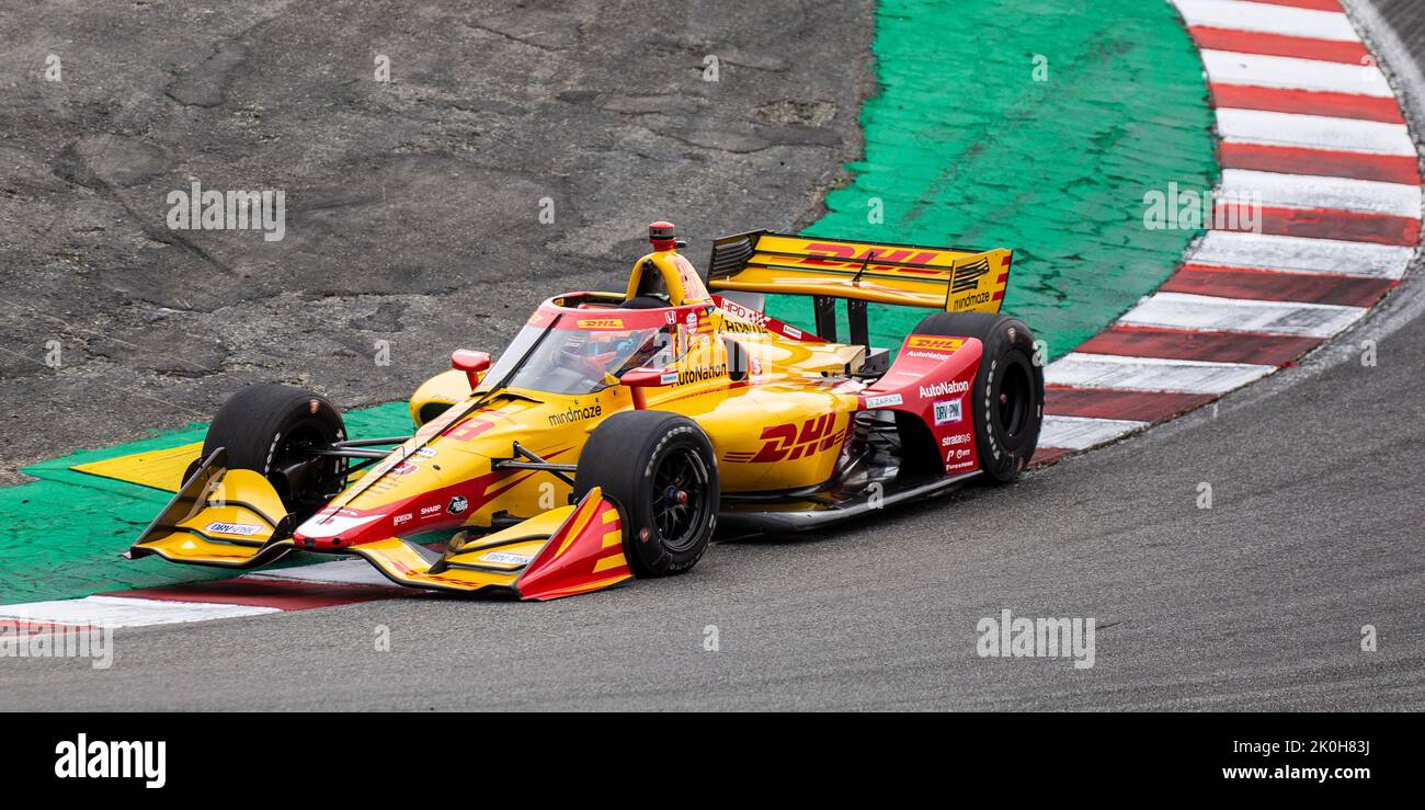 Monterey, California, Stati Uniti. 10th Set, 2022. A. Andretti autosport driver Romain Grosjean al vertice del cavatappi durante il Firestone Grand Prix di Monterey pratica # 2 al circuito Weathertech Laguna Seca Monterey, CA Thurman James/CSM/Alamy Live News Foto Stock