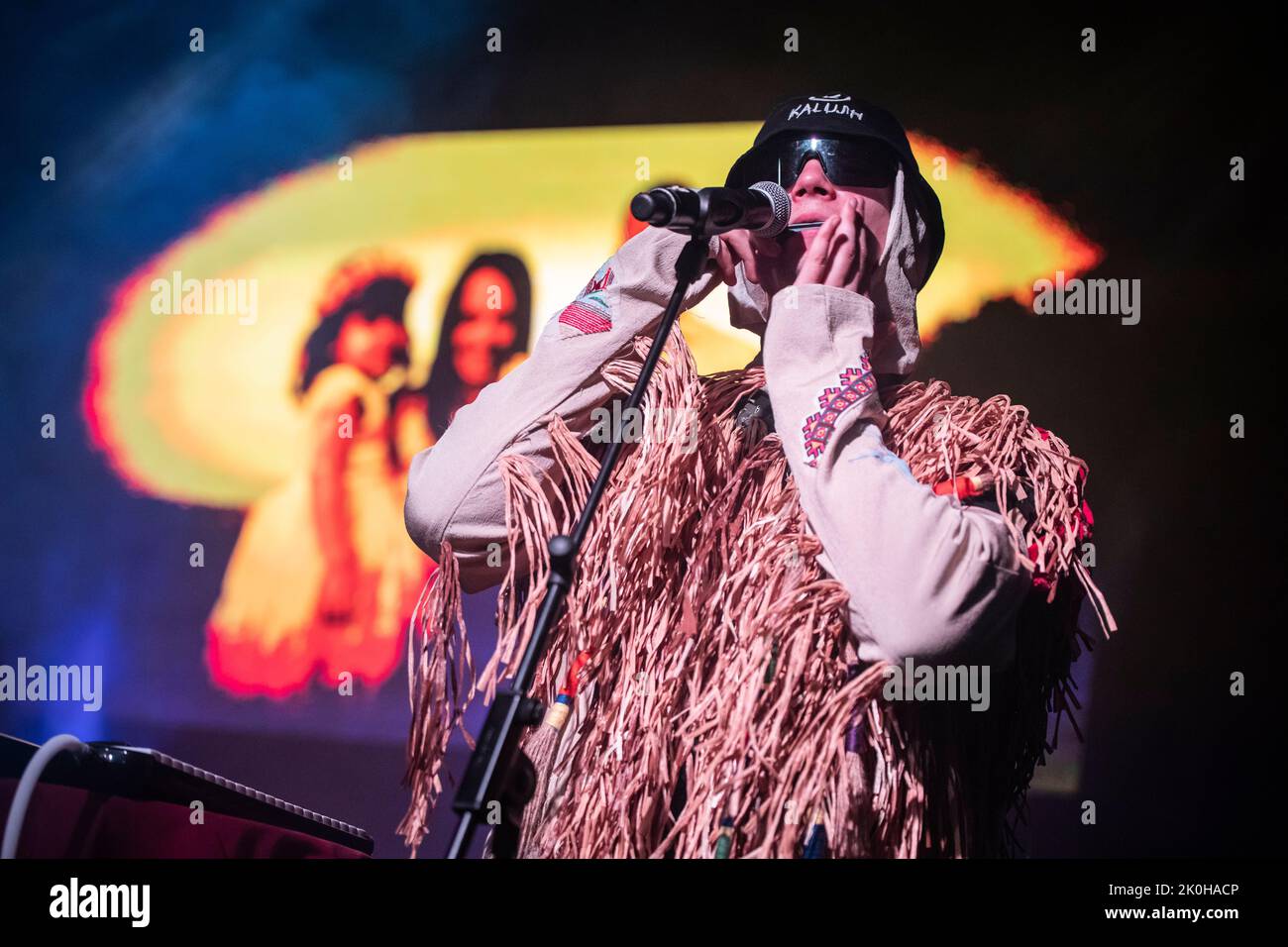 Barcellona, Spagna. 2022.09.08. La band della Kalush Orchestra si esibisce sul palco durante l'Eurovision 2022 Winner Tour al Luz de gas il 08 settembre 2022 a Barcellona, Spagna. Foto Stock