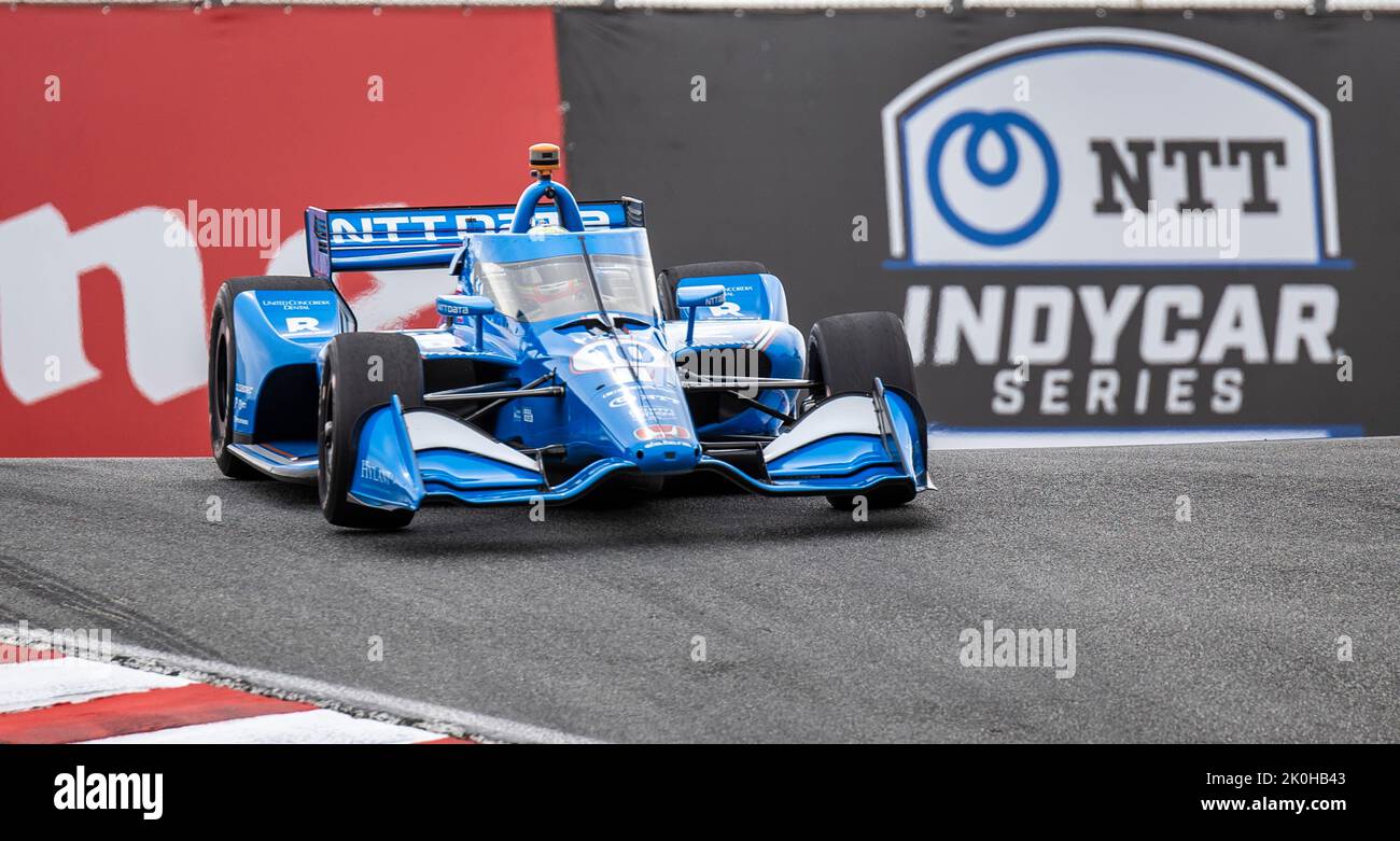 Monterey, California, Stati Uniti. 10th Set, 2022. Chip Ganassi Racing driver Alex Palou entrare nel cavatappi durante il Firestone Grand Prix di Monterey pratica # 2 al Weathertech Raceway Laguna Seca Monterey, CA Thurman James/CSM/Alamy Live News Foto Stock