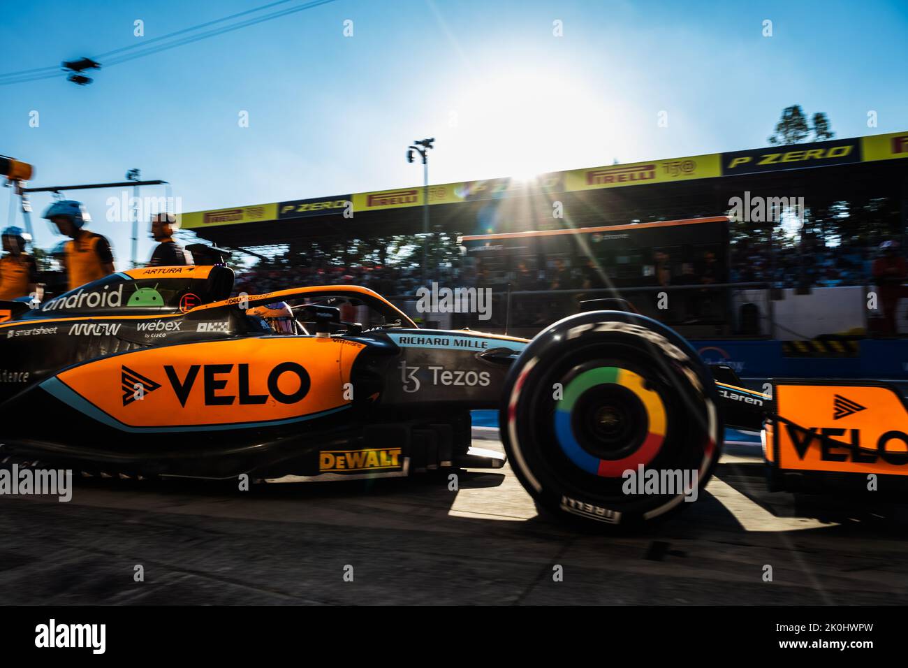 MONZA, Italia, 09 settembre 2022; # 3, Daniel RICCIARDO, AUS, McLaren F1 Team, MCL35M, motore Mercedes, durante la Formula uno, F1, Gran Premio d'Italia, Gro Foto Stock