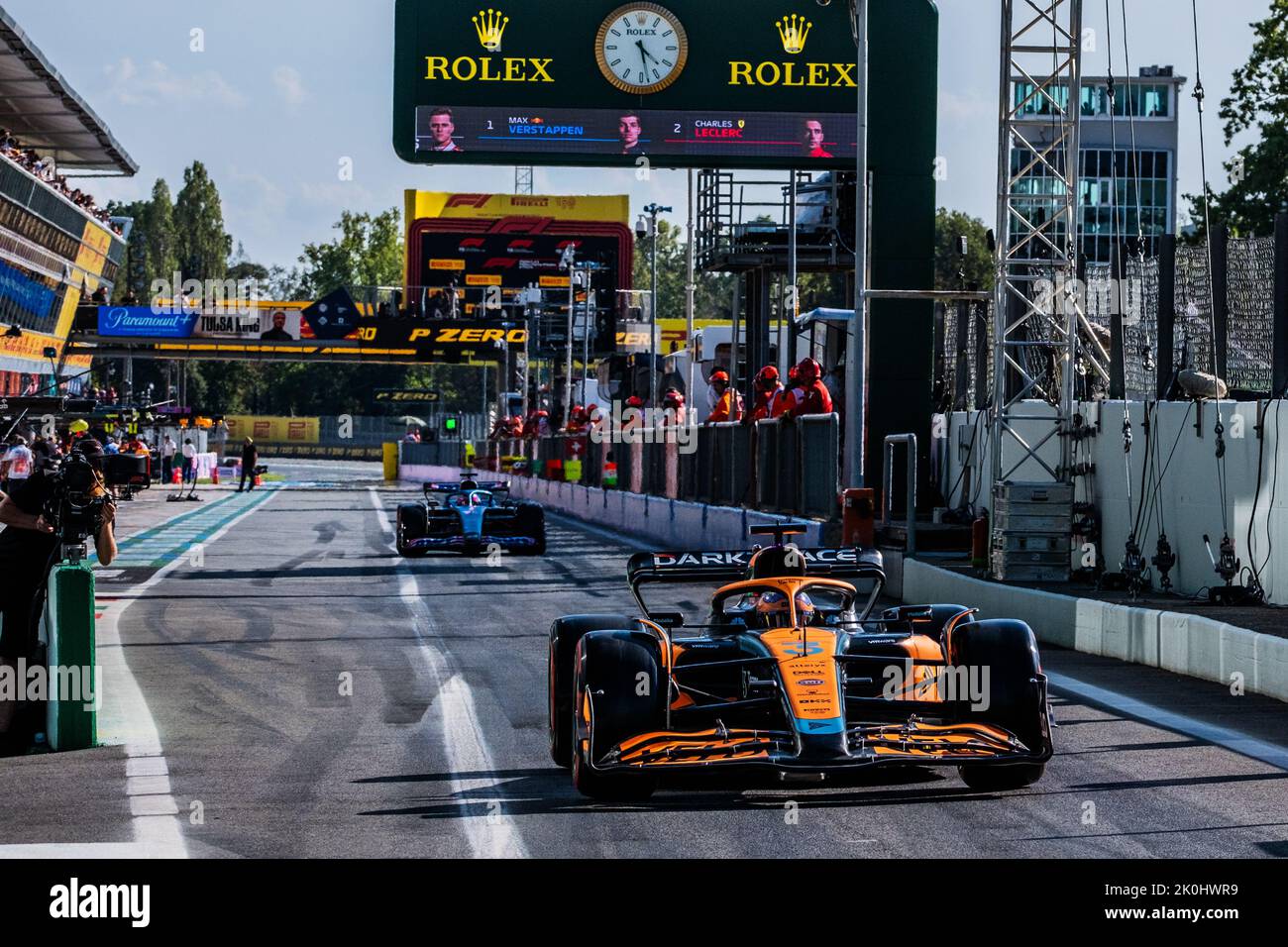 MONZA, Italia, 10 settembre 2022; # 3, Daniel RICCIARDO, AUS, McLaren F1 Team, MCL35M, motore Mercedes, durante la Formula uno, F1, Gran Premio d'Italia, Gro Foto Stock