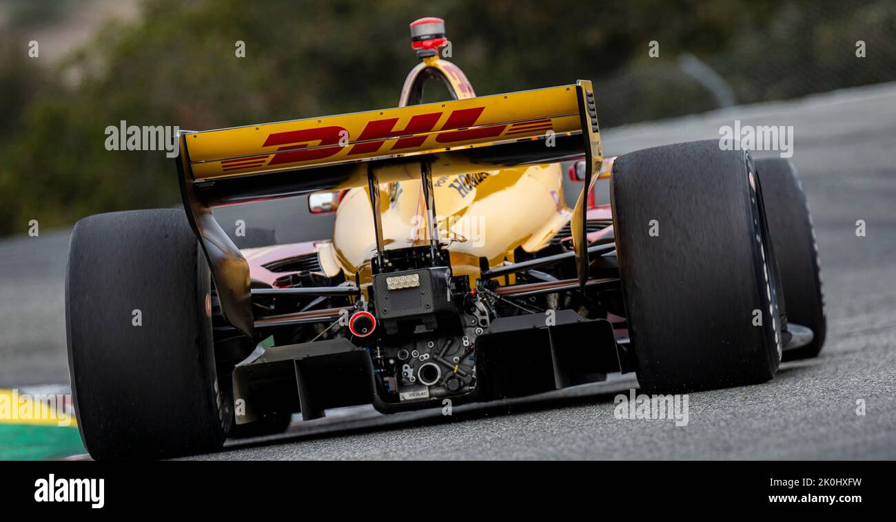 Monterey, California, Stati Uniti. 10th Set, 2022. Andretti autosport driver Romain Grosjean scendendo il cavatappi durante il Firestone Grand Prix di Monterey pratica # 2 al Weathertech Raceway Laguna Seca Monterey, CA Thurman James/CSM/Alamy Live News Foto Stock