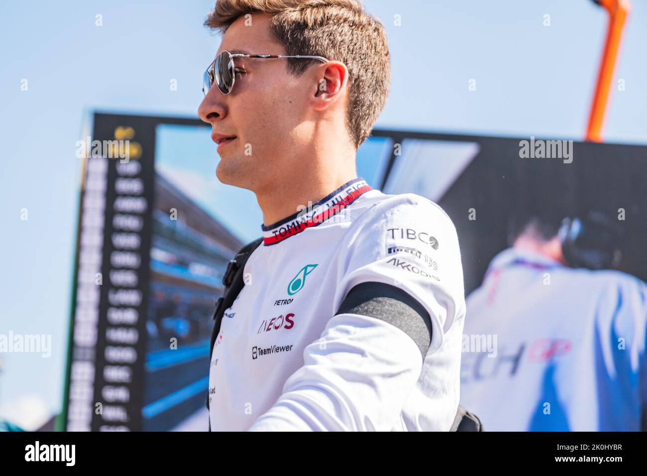 MONZA, Italia, 09 settembre 2022; #63, George RUSSEL, GBR, Mercedes AMG F1 Team, Mercedes-AMG F1 W13 e Performance, durante la Formula uno, F1, Gra Foto Stock