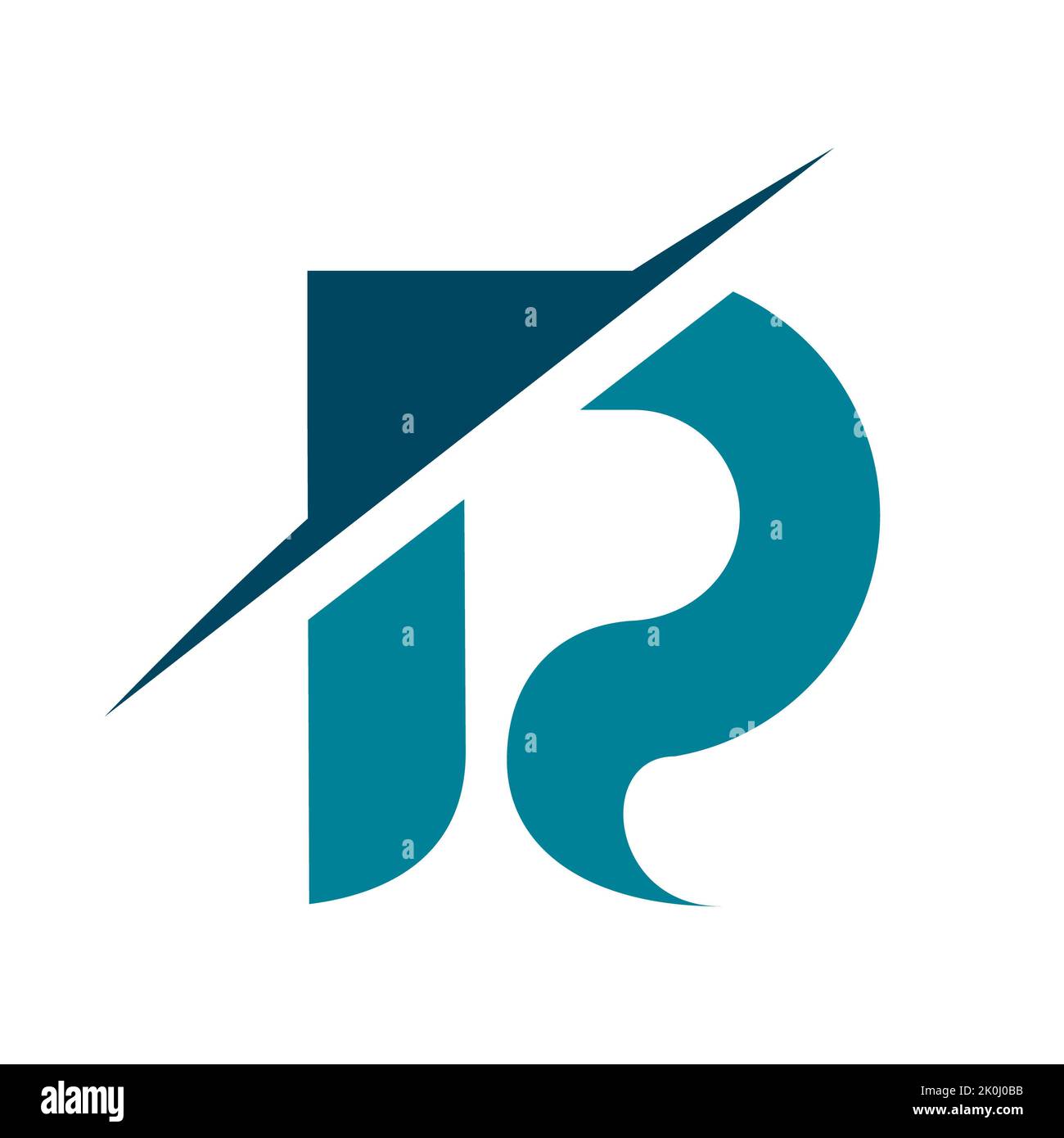 R Letters logo moderno trendy con colore oro. R Logo per il segno aziendale Foto Stock