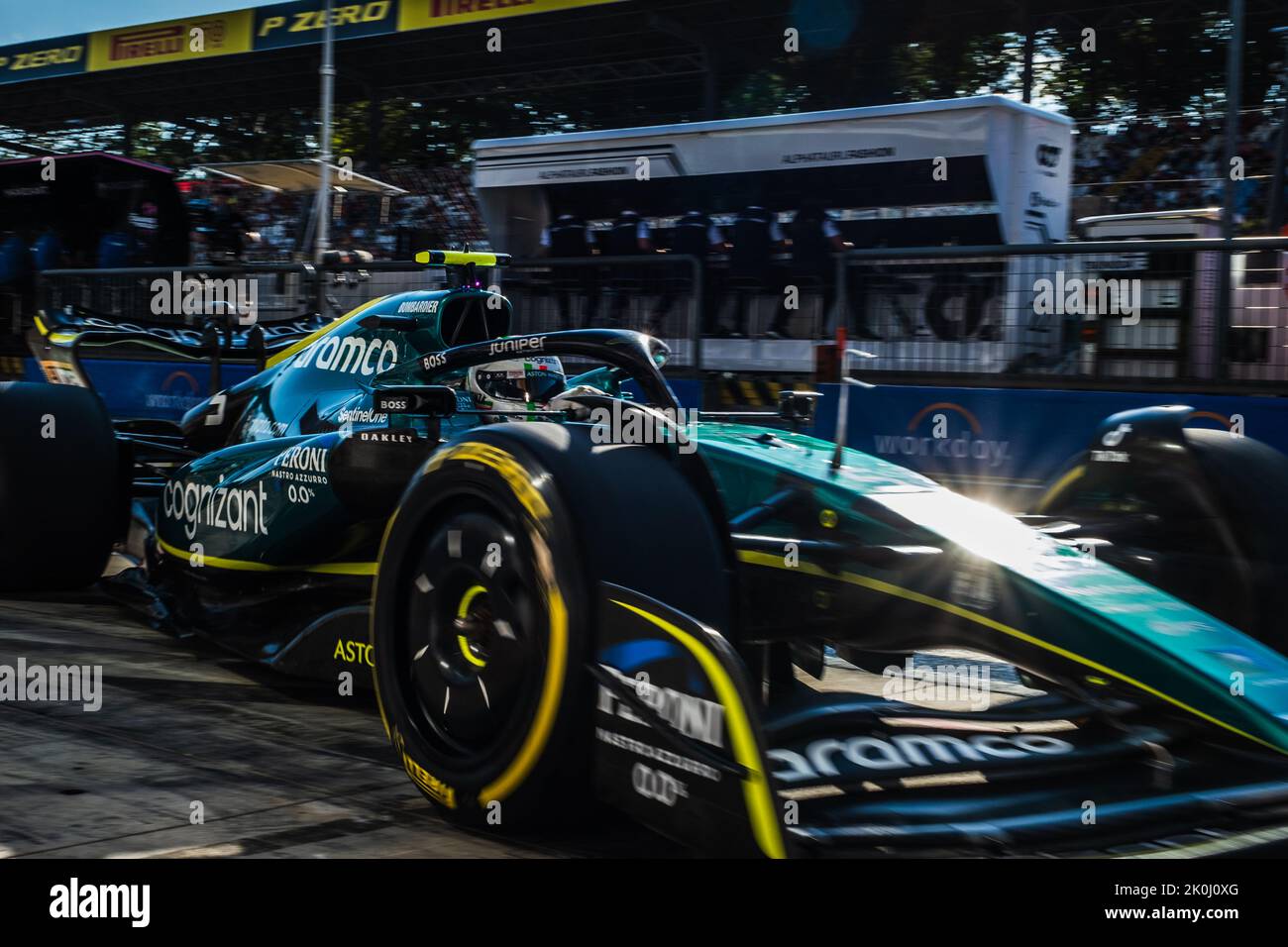 MONZA, Italia, 09 settembre 2022;# 5, Sebastian VETTEL, GER, Aston Martin Formula 1 team, Aston Martin AMR22 Mercedes, durante la Formula uno, F1, italiano Foto Stock