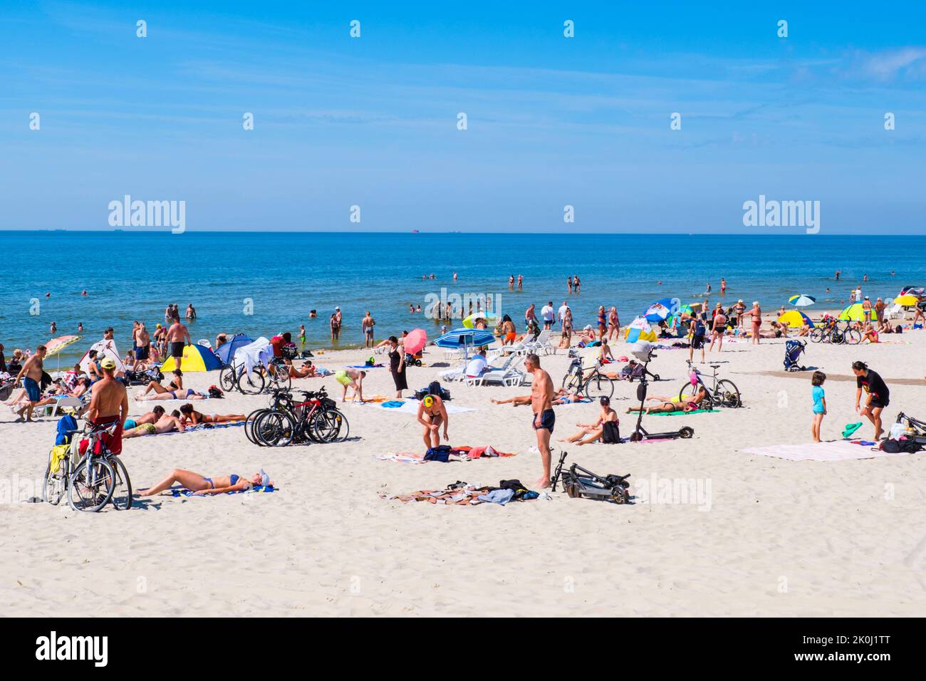 Smiltynės Paplūdimys, spiaggia, Smiltyne, Curonian Spit, Lituania Foto Stock