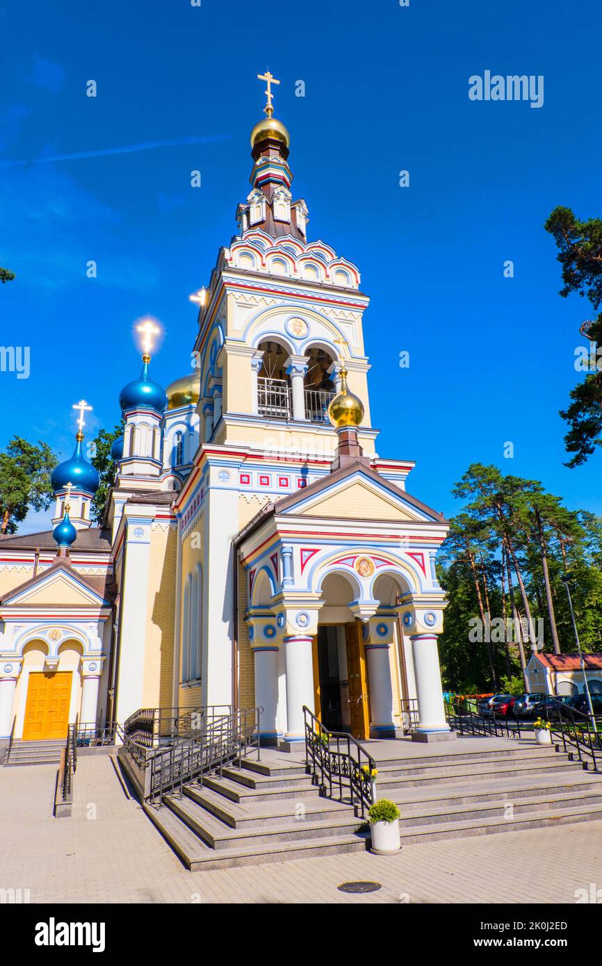 Chiesa della cattedrale di Kazan, Dzintari, Jurmala, Lettonia Foto Stock