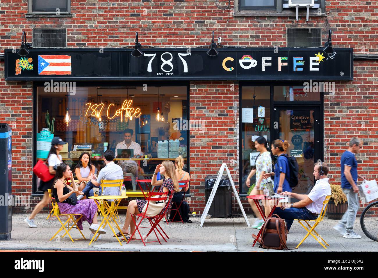 787 caffè, 100 Lexington Ave all'e 27th St, New York, foto di un negozio di Porto Rico a una caffetteria da caffè a Midtown Manhattan. Foto Stock