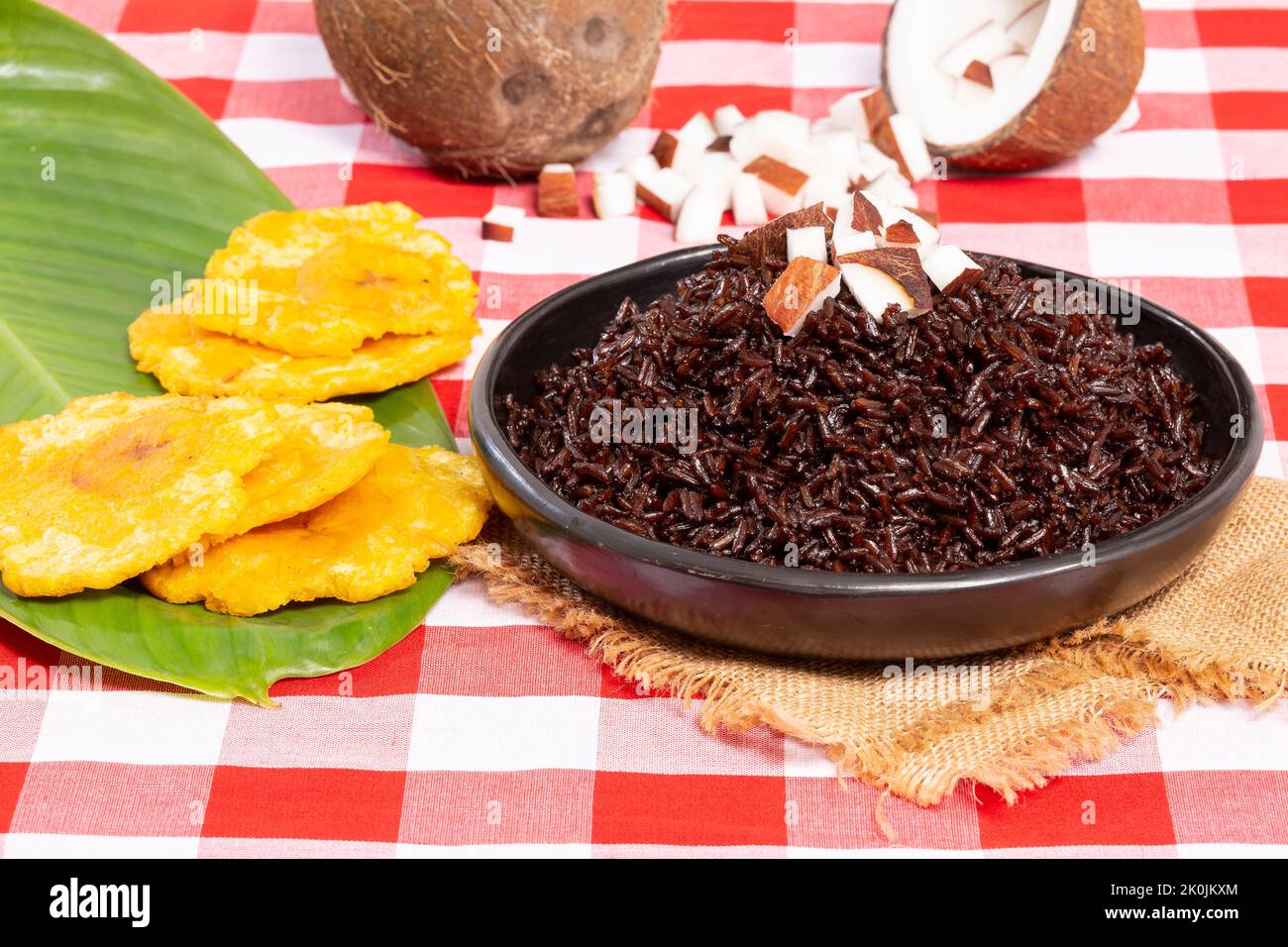 Riso con cocco piatto tipico della costa caraibica Foto Stock