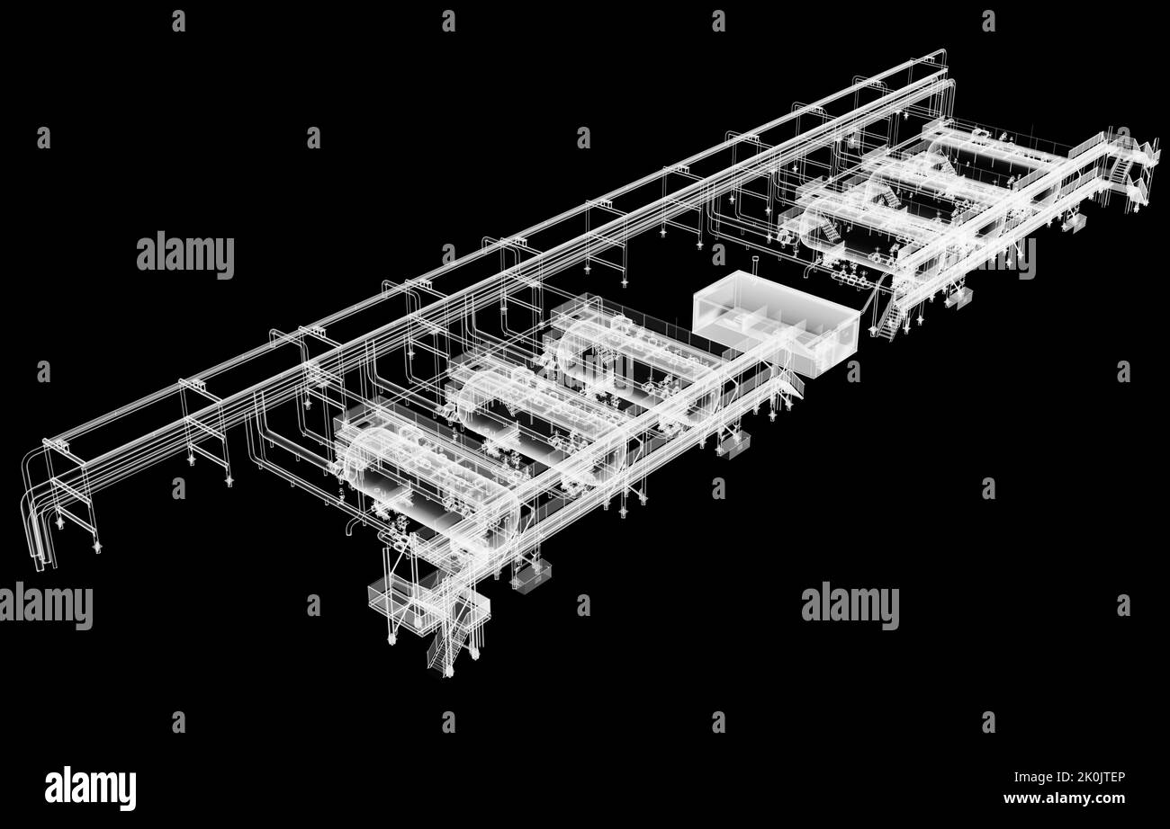 Attrezzature industriali. X-Ray render Foto Stock