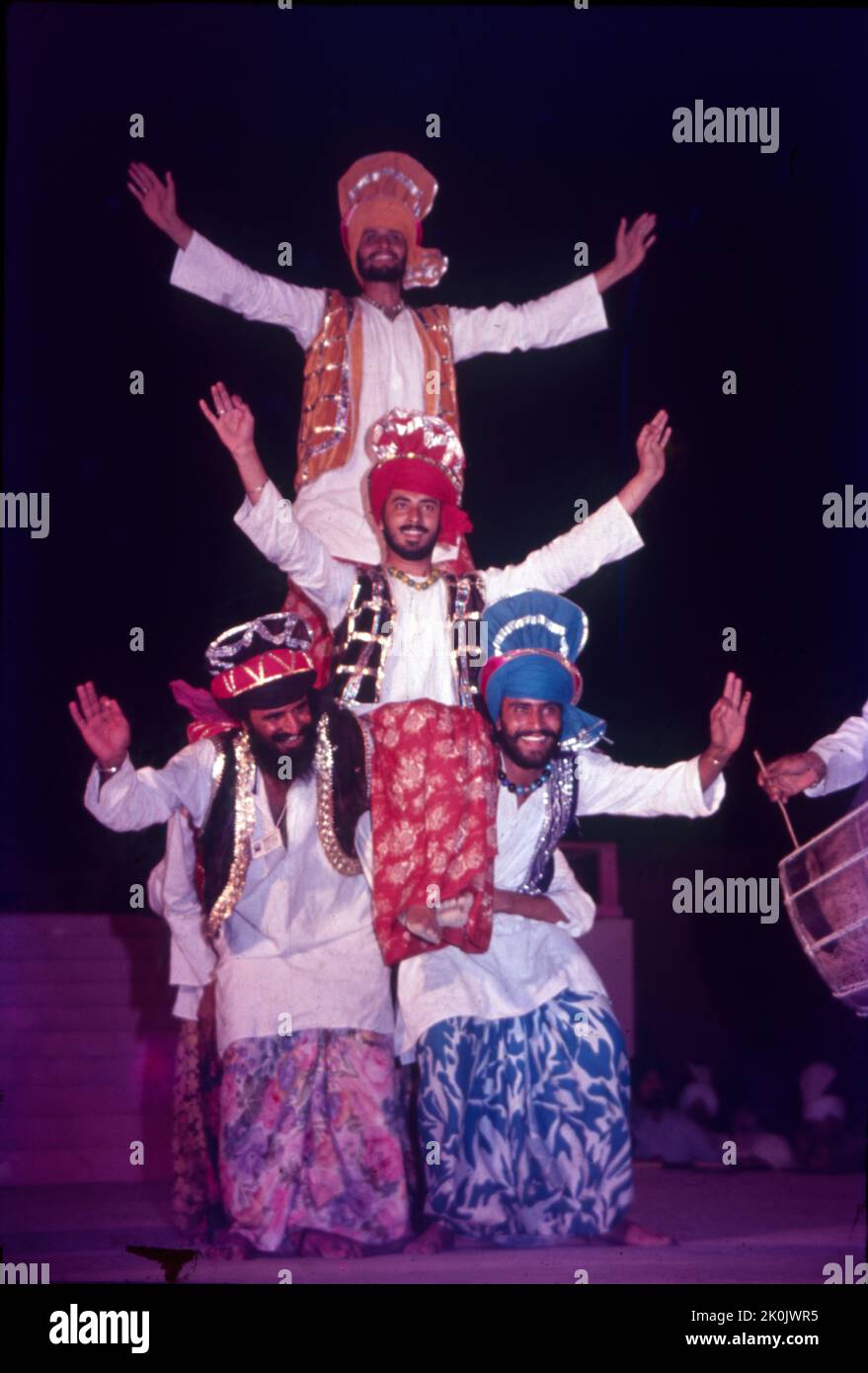 Danza bhangra, Punjab Foto Stock