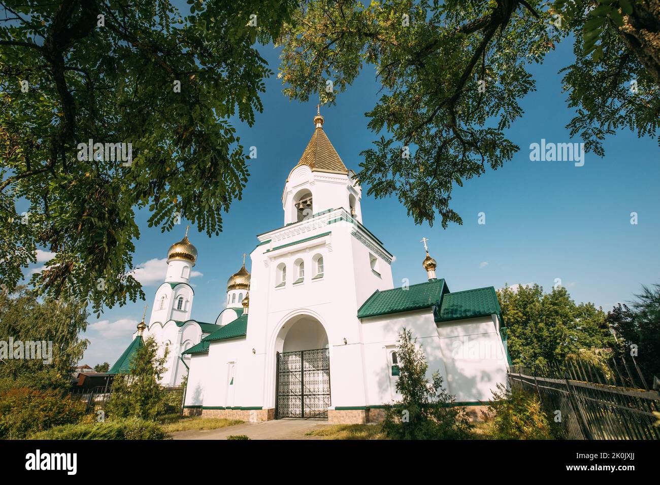 Zhlobin, Bielorussia. Chiesa di Santa Trinità. Dati archivistici, nel 1886 la chiesa ortodossa di pietra della Santissima Trinità iniziò ad operare. Durante la Grande Guerra Patriottica nel 19 Foto Stock