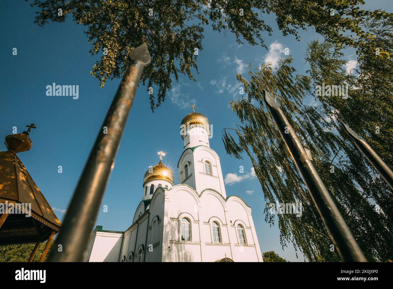 Chiesa di Santa Trinità. Zhlobin, Bielorussia. Dati archivistici, nel 1886 la chiesa ortodossa di pietra della Santissima Trinità iniziò ad operare. Durante la Grande Guerra Patriottica nel 19 Foto Stock