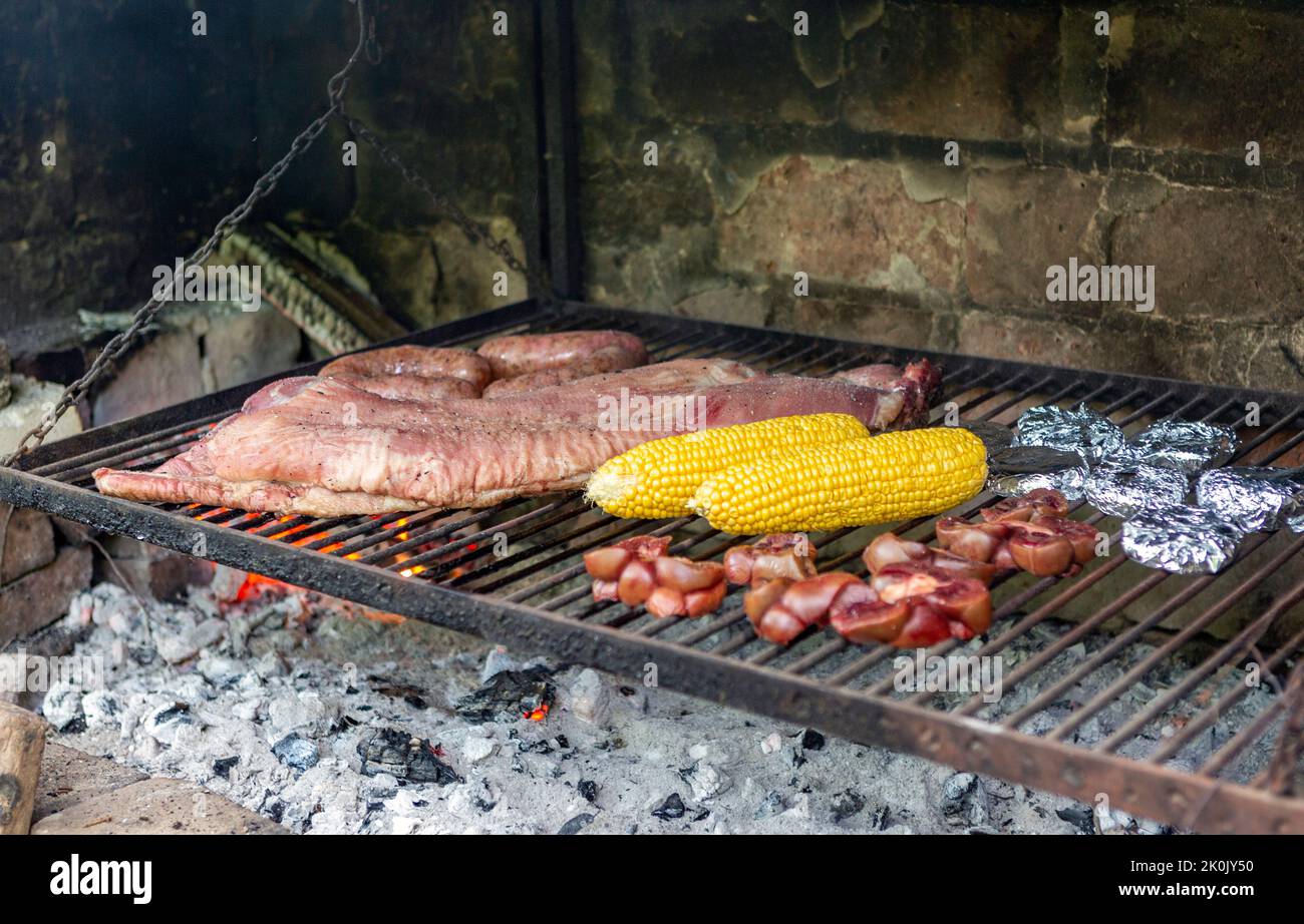 barbecue tipico argentino. tradizioni e costumi concettuali Foto Stock