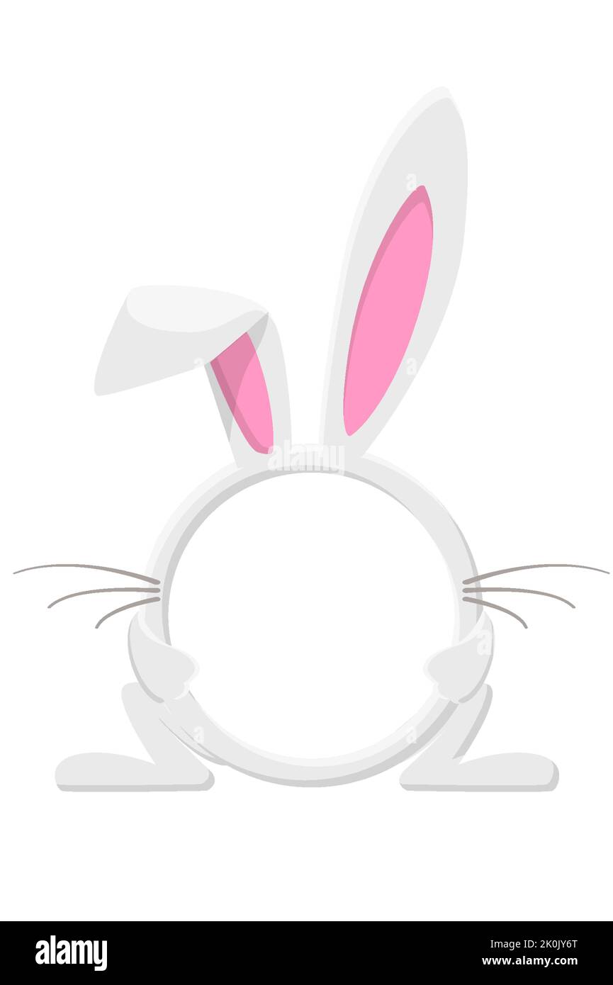 Avatar cornice coniglio o lepre, animale modello rotondo per il gioco Illustrazione Vettoriale