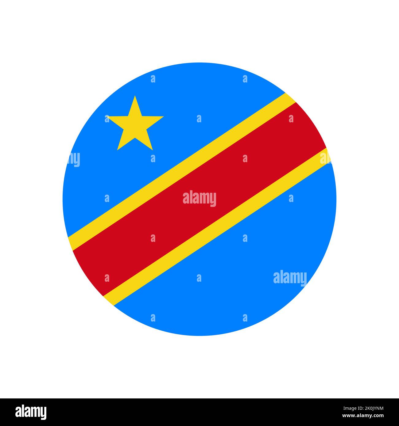 Cerchio di bandiera vettoriale della Repubblica democratica del Congo Illustrazione Vettoriale