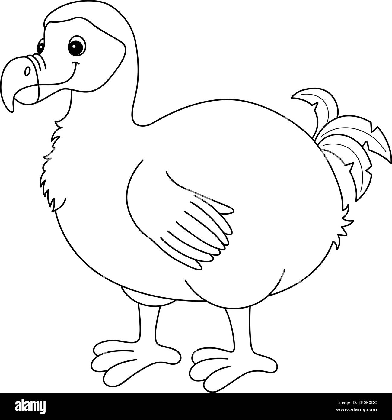 Dodo animale isolato colorazione pagina per bambini Illustrazione Vettoriale