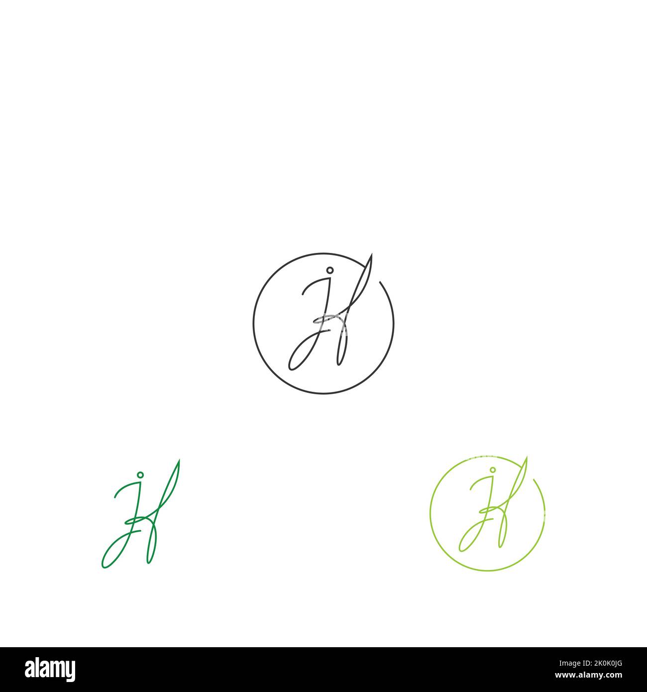 HJ, JH, H E J Abstract iniziale monogramma lettera alfabeto disegno. Illustrazione Vettoriale