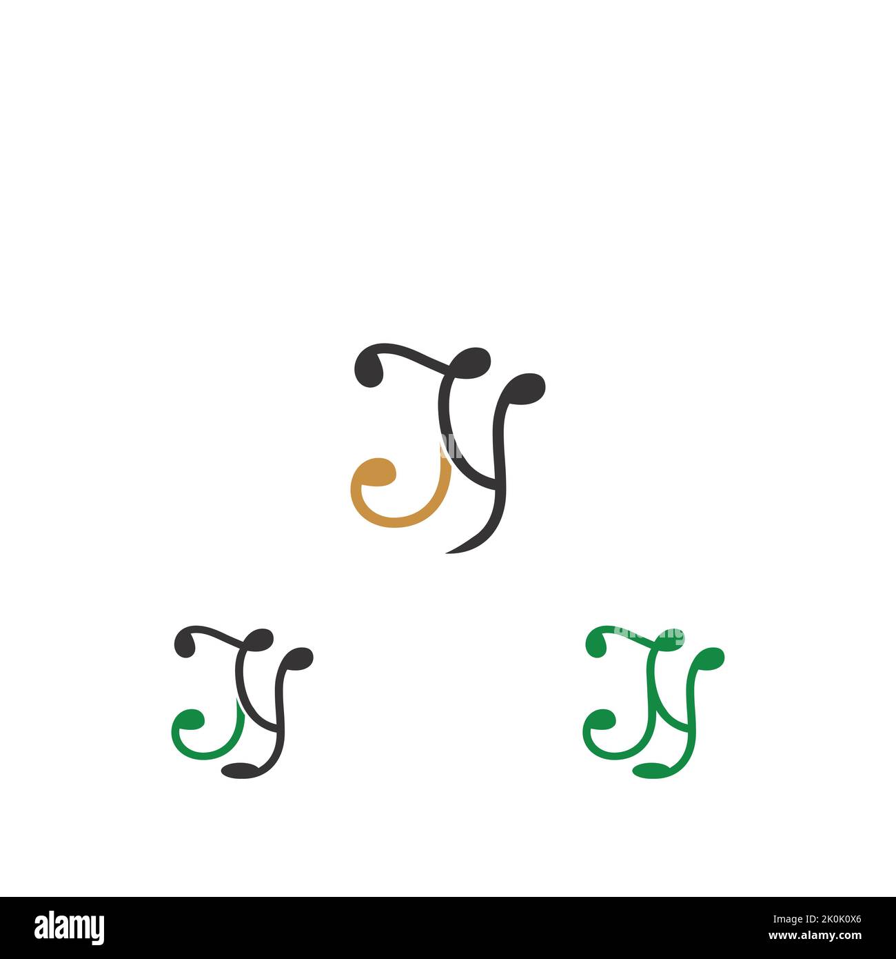 HJ, JH, H E J Abstract iniziale monogramma lettera alfabeto disegno. Illustrazione Vettoriale