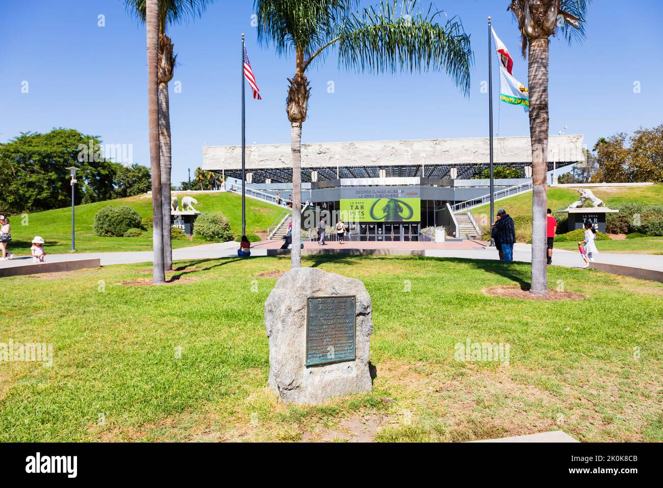 La Brea tar pits attrazione turistica. Los Angeles, California, Stati Uniti. Foto Stock