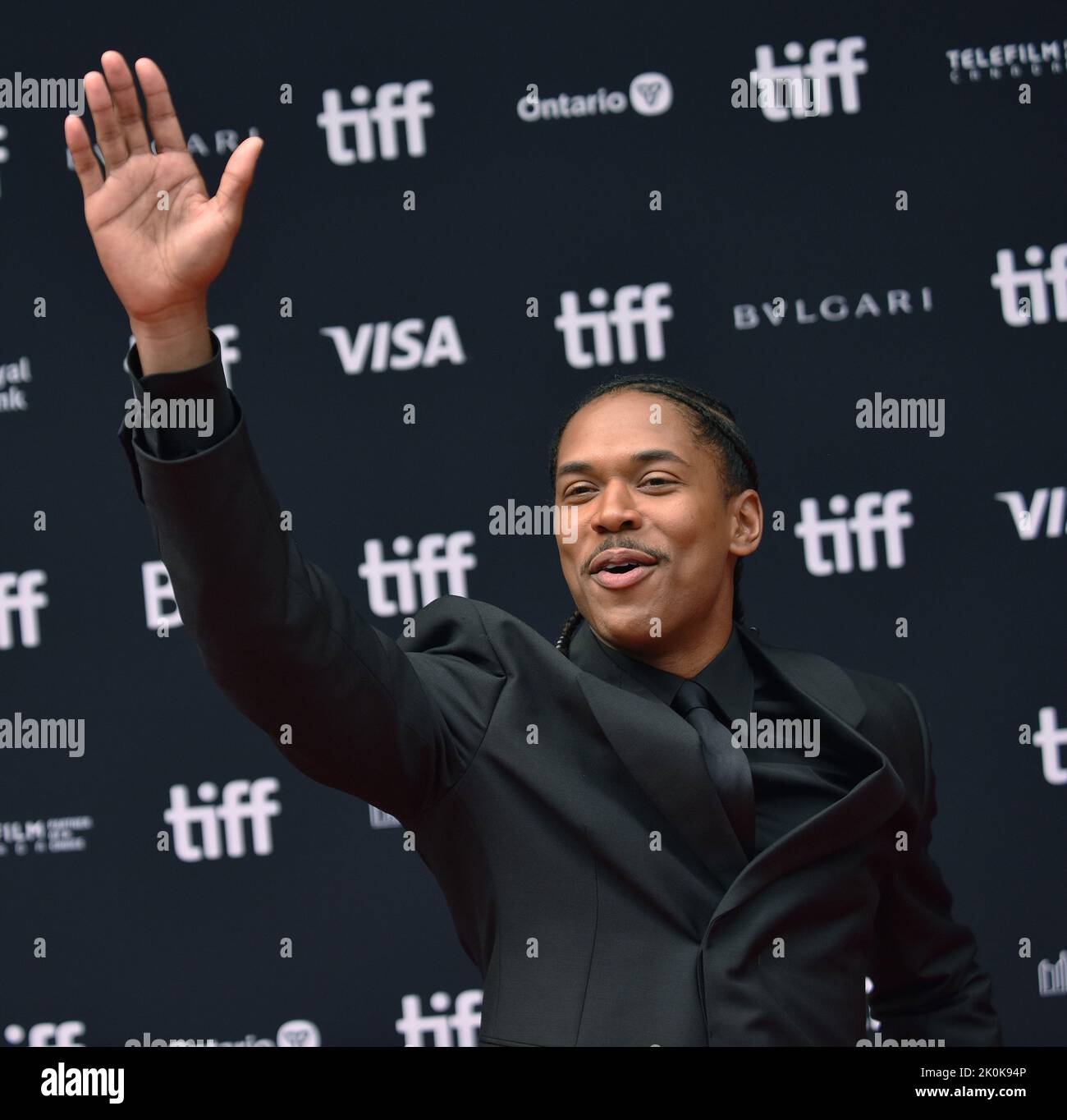Toronto, Canada. 11th Set, 2022. Kelvin Harrison Jr. Partecipa alla prima edizione di 'Chevalier' al Princess of Wales Theatre durante il Toronto International Film Festival a Toronto, Canada, il 11 settembre 2022. Foto di Chris Chew/UPI Credit: UPI/Alamy Live News Foto Stock