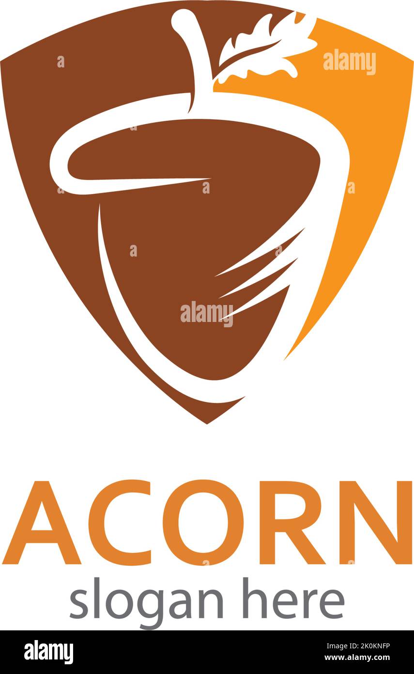 Modello vettoriale di illustrazione del logo Acorn Illustrazione Vettoriale