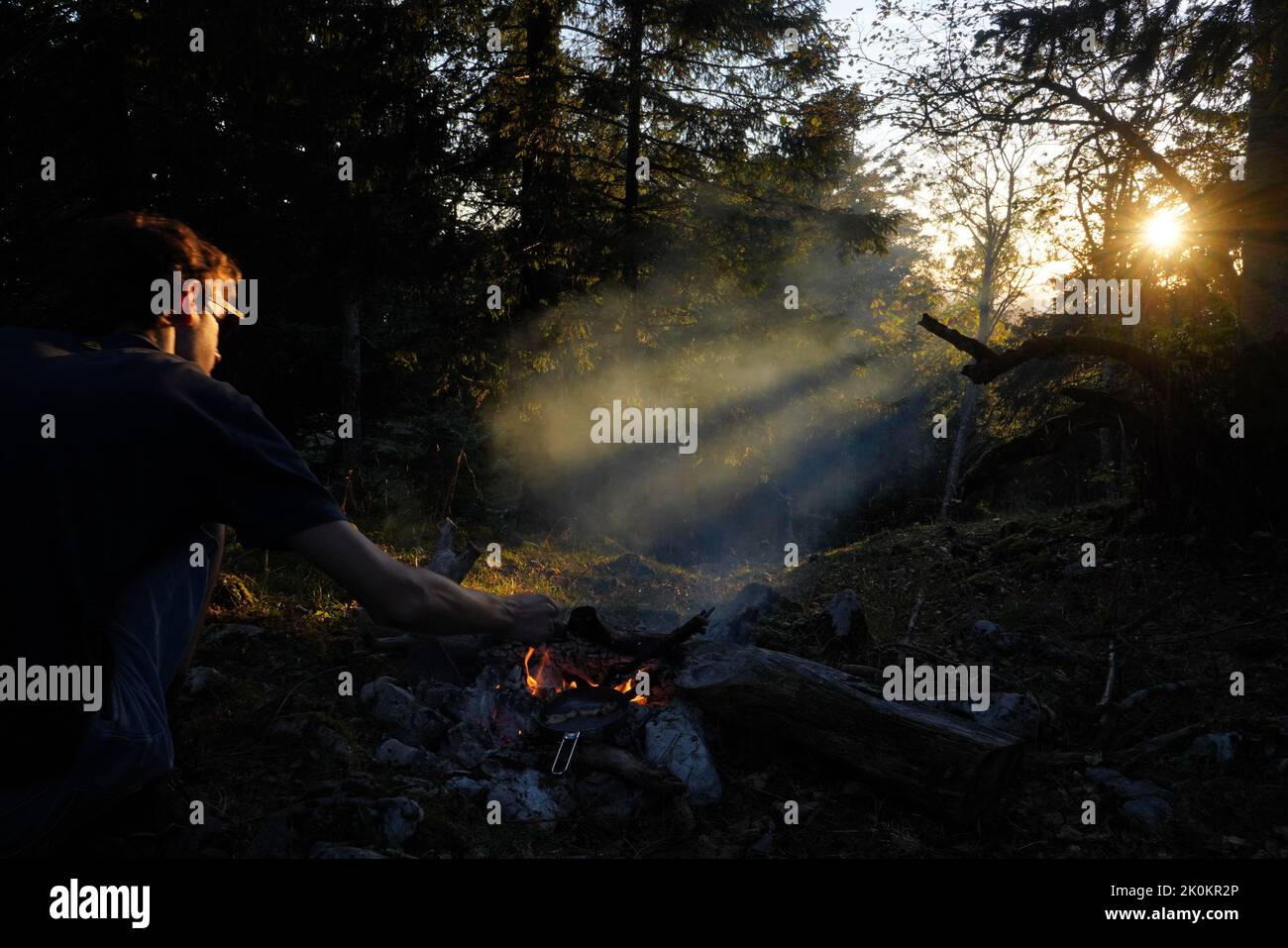 Fuoco nella foresta Foto Stock