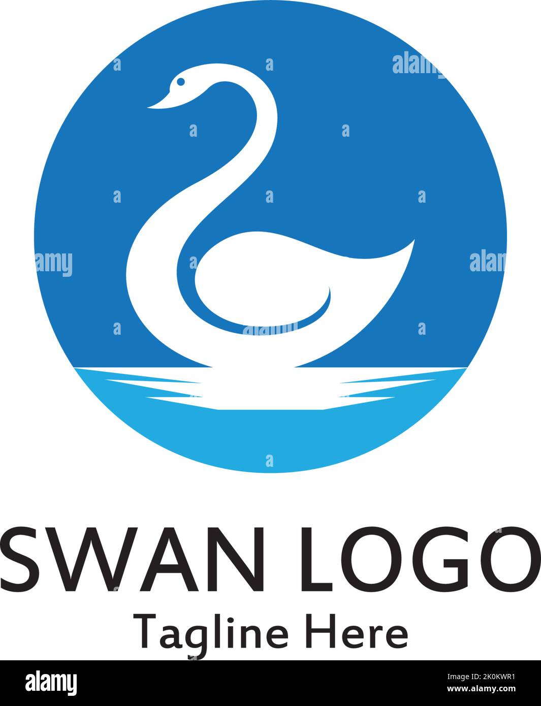 Swan logo semplice icona modello vettoriale illustrazione design creativo Illustrazione Vettoriale