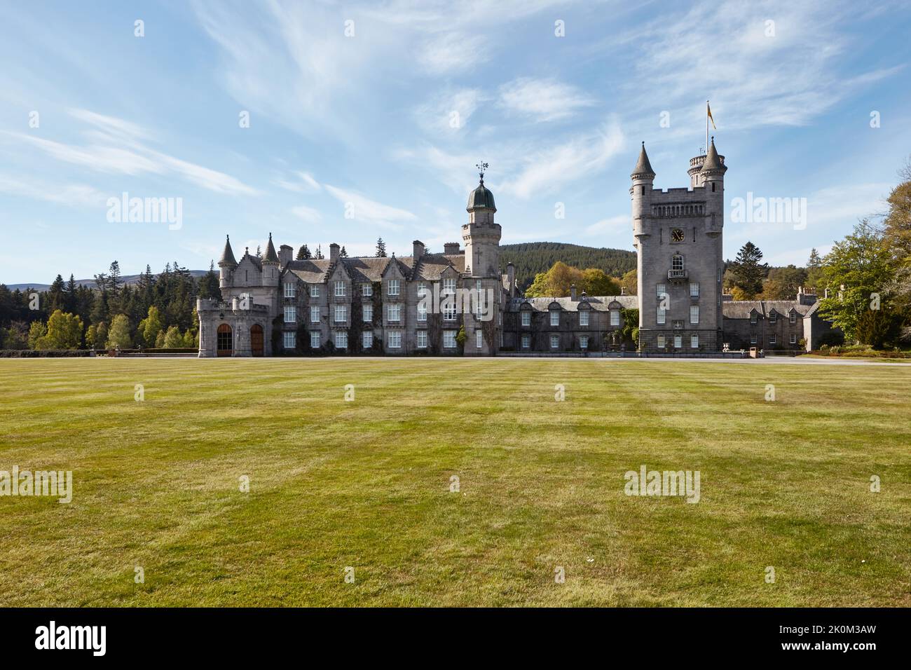 Scozia, Balmoral, Castello di Balmoral, 2019 maggio, 14: Castello Balmoral e terreni, Royal Deeside, Scozia. Foto Stock