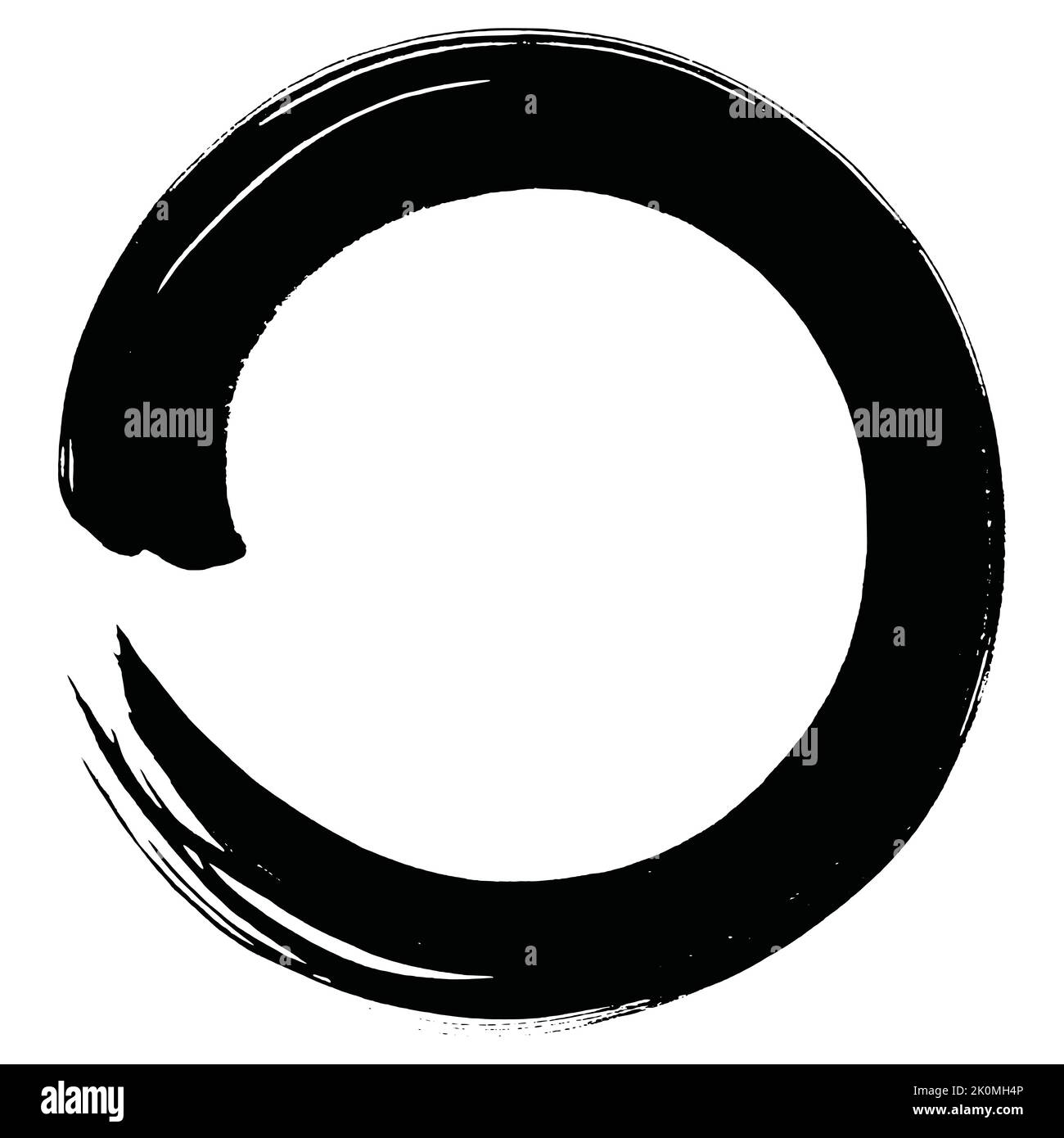 Enso Zen Circle Stroke Art Vector Illustrazione Vettoriale