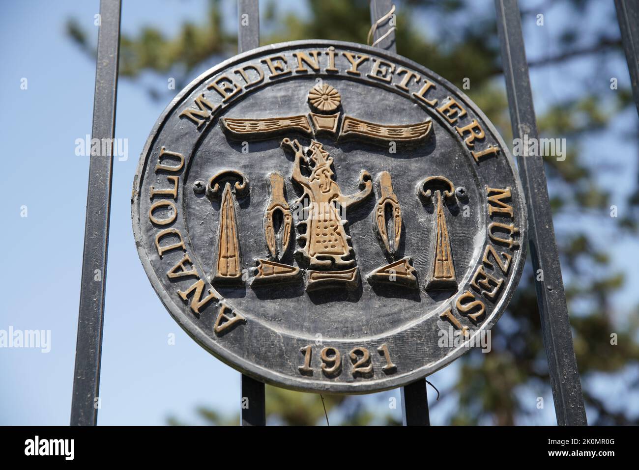 Emblema del Museo delle civiltà Anatoliche ad Ankara, Turkiye Foto Stock