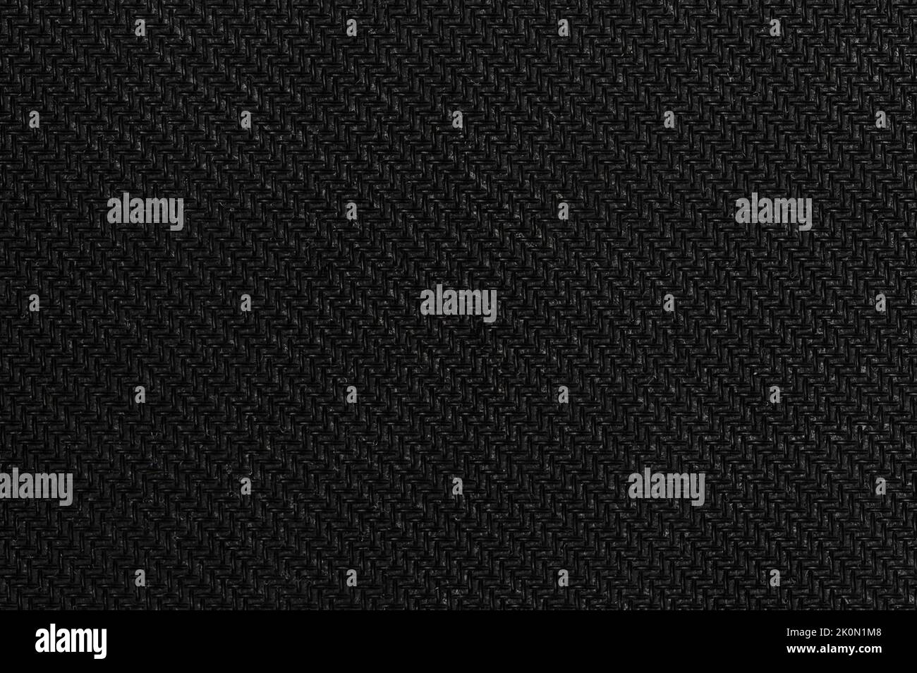 Vista ravvicinata macro struttura tessuto in maglia nera. Texture di fondo di cotone pulito Foto Stock