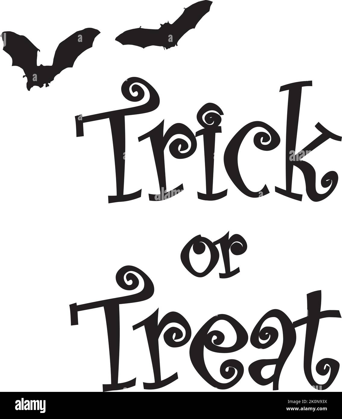 Illustrazione vettoriale di un trucco o di un trattamento pipistrelli, Halloween. Illustrazione Vettoriale