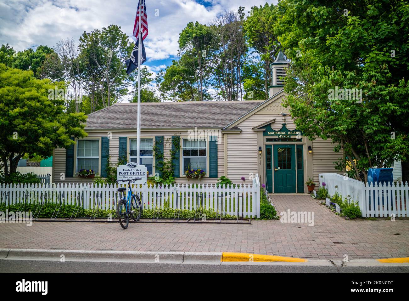 Un edificio governativo a Mackinac Island, Michigan Foto Stock