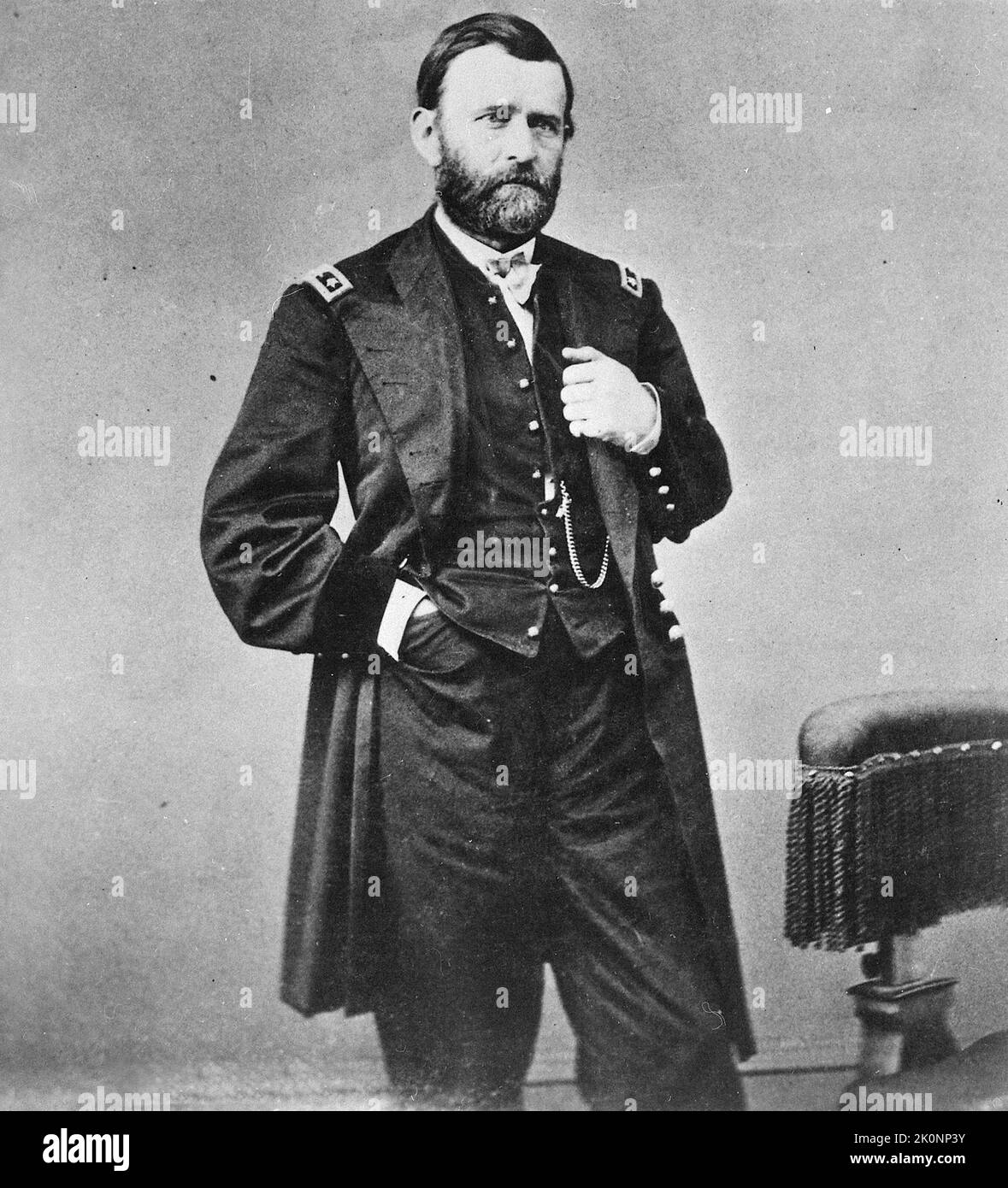 Un ritratto del presidente Ulysses Grant nella sua divisa di un tenente generale durante la guerra civile Foto Stock