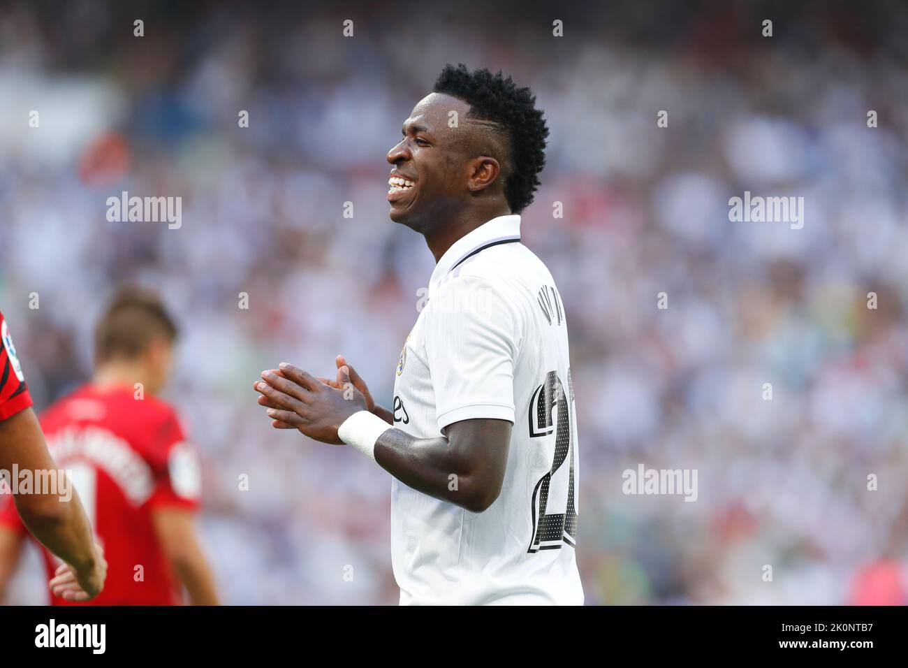 Madrid, Spagna. 11th Set, 2022. Vinicius Junior (Real) Calcio : Spagnolo 'la Liga Santander' incontro tra Real Madrid CF 4-1 RCD Mallorca all'Estadio Santiago Bernabeu di Madrid, Spagna . Credit: Mutsu Kawamori/AFLO/Alamy Live News Foto Stock