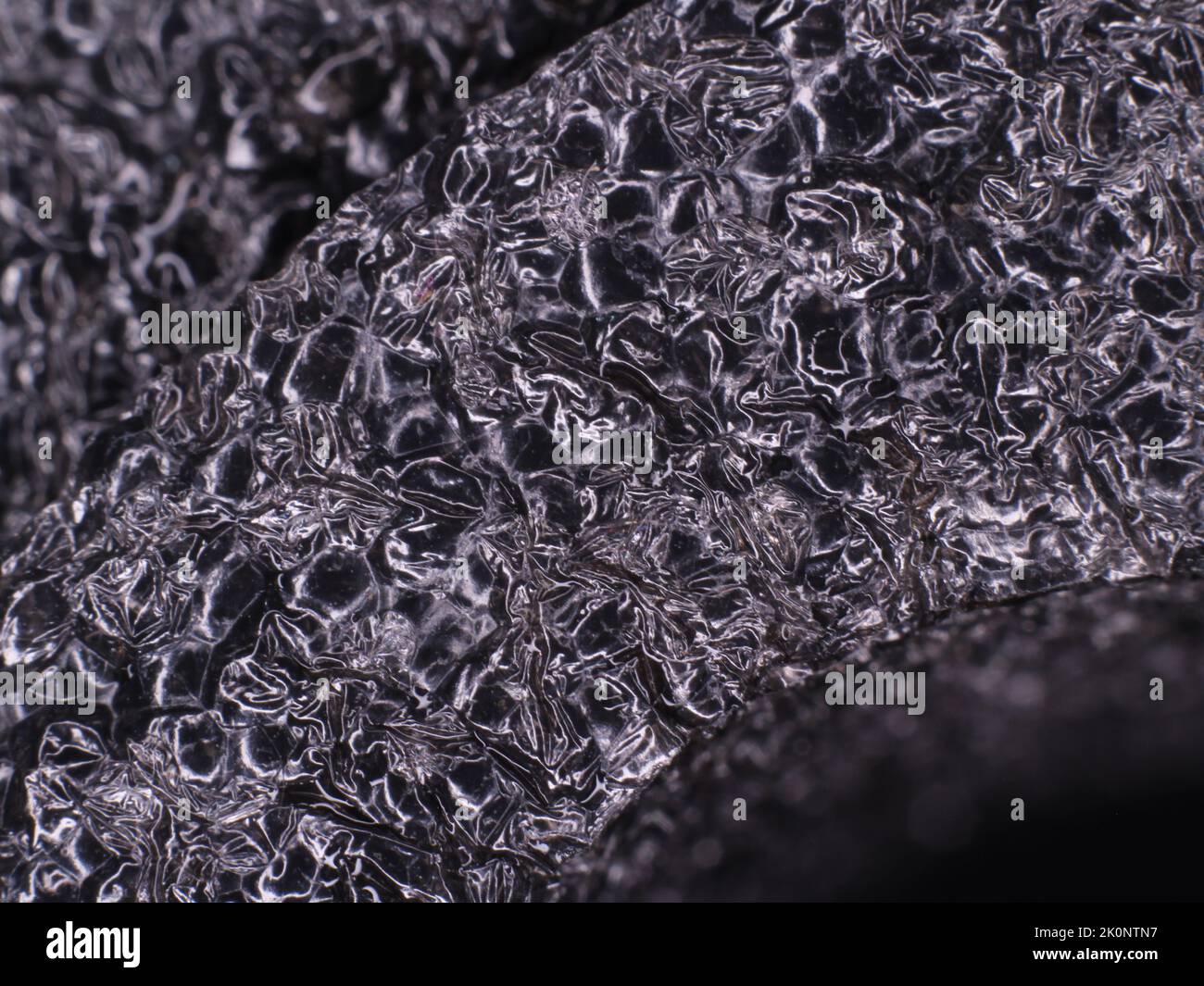 Primo piano su un mateial in schiuma nera Foto Stock