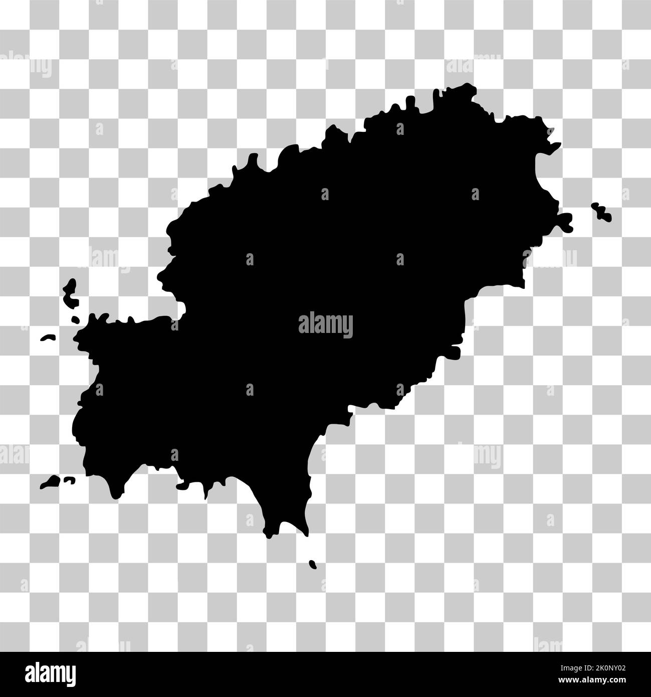 Ibiza alto dettaglio mappa isola, spagna regione segno piatto, web design vettore illustrazione . Illustrazione Vettoriale