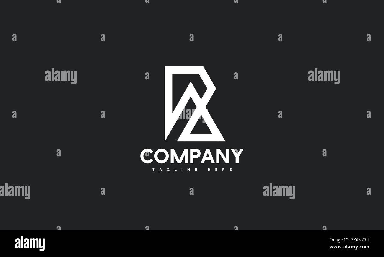 Modello di logo R con lettera minima Illustrazione Vettoriale