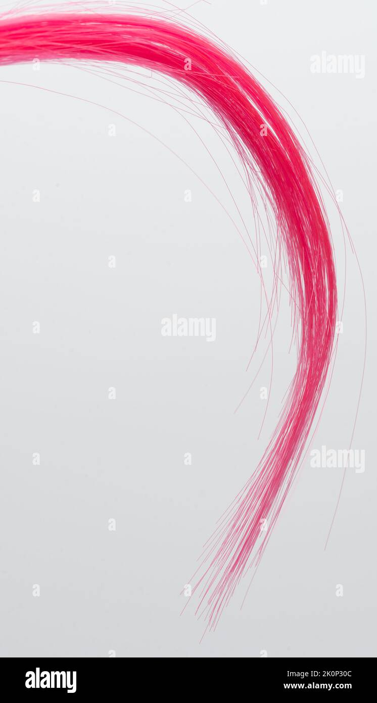 Capelli rosa curl swirl macro isolato vista ravvicinata Foto Stock