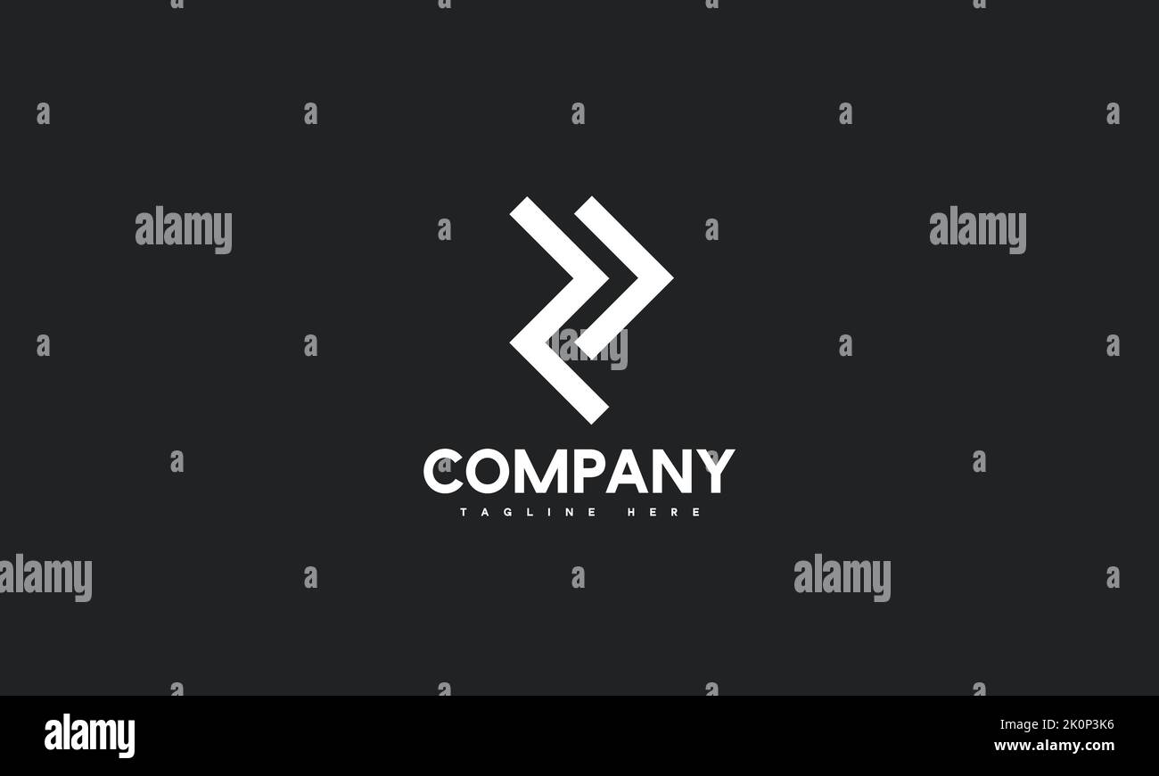 Modello di logo R con lettera minima Illustrazione Vettoriale