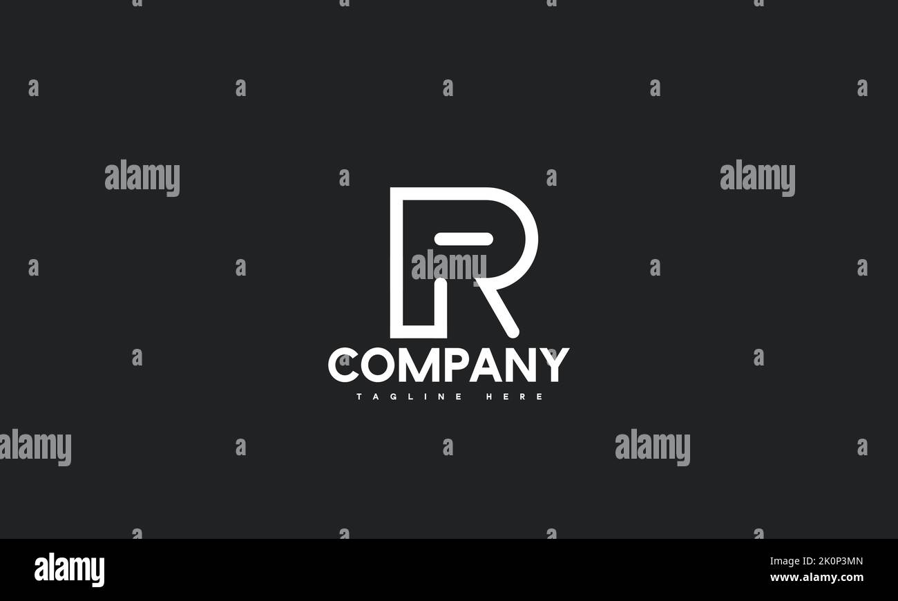 Modello di logo R con lettera minima Illustrazione Vettoriale