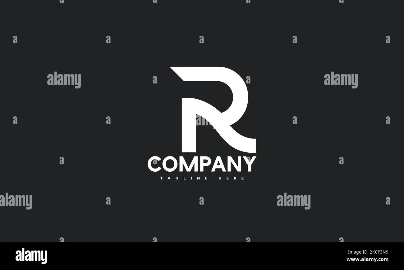 Modello di logo R con lettera minima Illustrazione Vettoriale